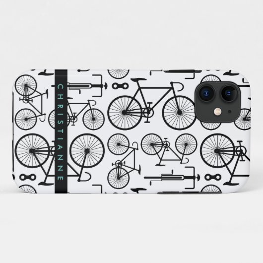 Modern zwart-wit fietspatroon Case-Mate iPhone case (Achterkant (horizontaal))