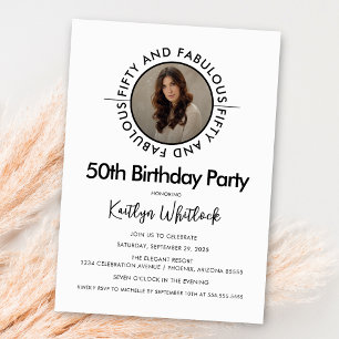 Modern Zwart Wit Fifty en Fabulous Kaart