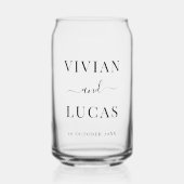 Modern Zwart-wit Formele minimale bruiloft Blikvorm Glas (Voorkant)