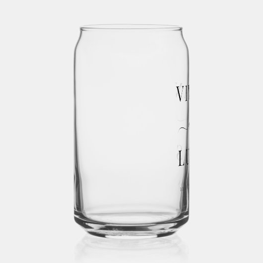 Modern Zwart-wit Formele minimale bruiloft Blikvorm Glas (Rechts)