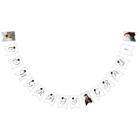 Modern Zwart Wit Foto Afstuderen bunting banner (Alle)