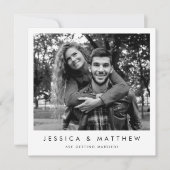Modern zwart-wit foto Lijst Opslaan datum Save The Date (Voorkant)