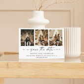 Modern zwart-wit fotocollage - minimalistisch save the date