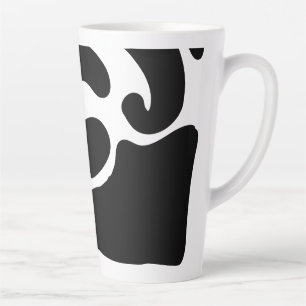Modern zwart-wit freeform patroon latte mok