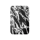 Modern zwart-wit gebold marmerpatroon badmat (Voorkant Verticaal)