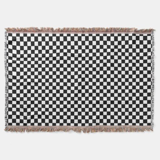 Modern zwart wit gecheckt patroondeken deken (Voorkant)