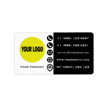 Modern Zwart Wit Geel Logo Visitekaartje