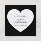 Modern zwart-wit gemaakt met liefdeshart vierkante visitekaartje (Achterkant)