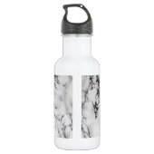 Modern zwart-wit gemarmerd waterfles  (Achterkant)
