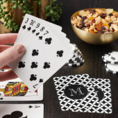 Modern zwart-wit Geometric Pattern Monogram Pokerkaarten (Insitu)