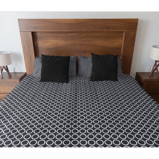 Modern zwart-wit geometrisch cirkelpatroon kussensloop