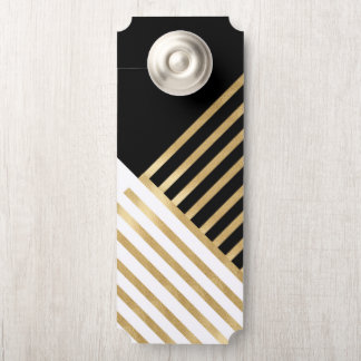 Modern zwart wit geometrisch gouden strepen