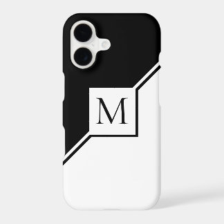 Modern zwart-wit geometrisch monogram