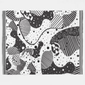 Modern zwart-wit geometrisch patroon fleece deken (Voorkant (Horizontaal))