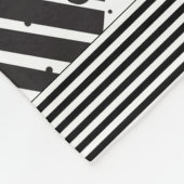 Modern zwart-wit geometrisch patroon fleece deken (Hoek)