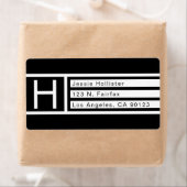 Modern zwart-wit geometrisch retouradres etiket (Insitu)