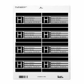 Modern zwart-wit geometrisch retouradres etiket (Full Sheet)