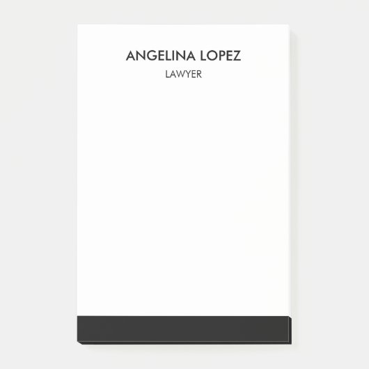 Modern zwart-wit gepersonaliseerd beroep post-it® notes (Voorkant)