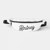 Modern zwart wit gepersonaliseerd monogram en naam heuptasje (Voorkant)