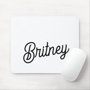 Modern zwart wit gepersonaliseerd monogram en naam muismat
