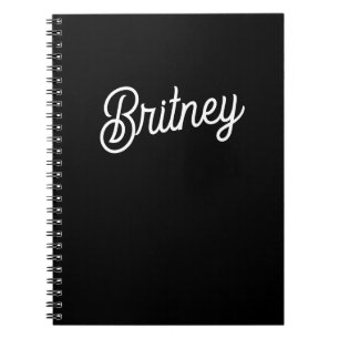 Modern zwart wit gepersonaliseerd monogram en naam notitieboek