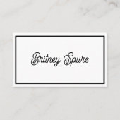 Modern zwart wit gepersonaliseerd monogram en naam visitekaartje (Voorkant)