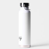 Modern zwart wit gepersonaliseerd monogram en naam waterfles (Links)