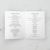 Modern zwart-wit gevouwen bruiloft programma (Binnen)