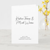 Modern zwart-wit gevouwen bruiloft programma (Gele Bloem)