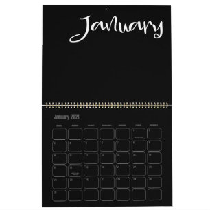 Modern zwart-wit gevuld kalender