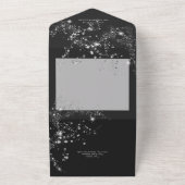 Modern Zwart & Wit Glam Diamonds Diner All In One Uitnodiging (Buitenkant)