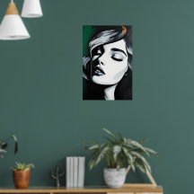 Modern zwart-wit glamourposter