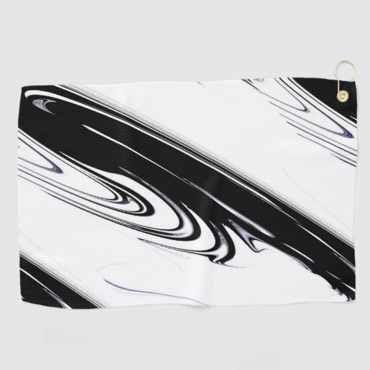 Modern zwart-wit golfhanddoek (Horizontaal)