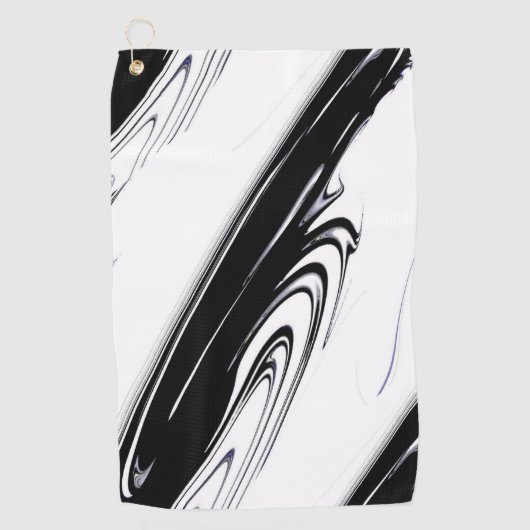 Modern zwart-wit golfhanddoek (Voorkant)