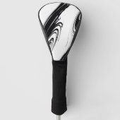 Modern zwart-wit golfheadcover (Voorkant)
