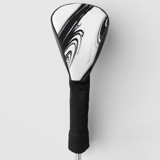 Modern zwart-wit golfheadcover (Voorkant)