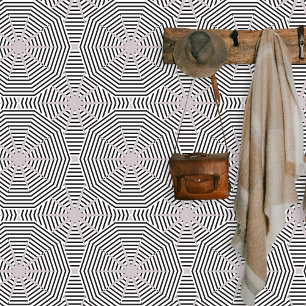 Modern Zwart Wit Grijs Gestreept Op Kunstpatroon Behang