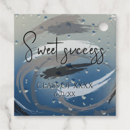 Modern Zwart, Wit & Grijs Kwaststreek Succes Bedankjes Labels