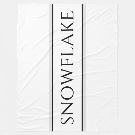 Modern Zwart Wit Grijs Stripes SNEEUWVLOK Tekst Fleece Deken (Voorkant)