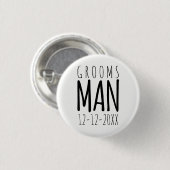 Modern Zwart-wit Groomsman Bruiloft Button (Voorkant /achterkant)