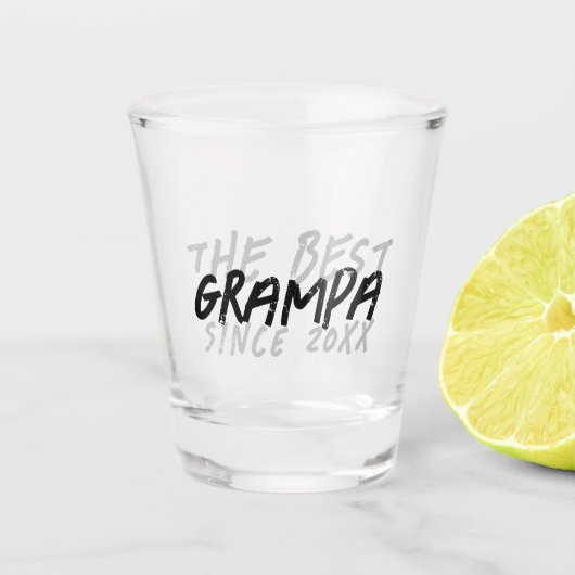 Modern zwart-wit Grunge De beste Grampa Shot Glas (Voorkant)