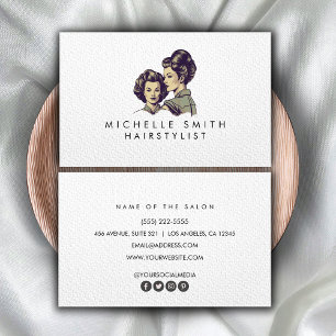 Modern zwart wit  Haarstylist Minimalist Visitekaartje