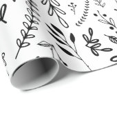 Modern zwart-wit handschrift cadeaupapier (Rol Hoek)