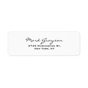 Modern Zwart & Wit Handschrift Plain Elegant Etiket