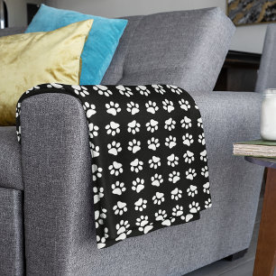 Modern zwart-wit handschrift printpatroon fleece deken