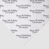 Modern Zwart-wit Happy Birthday Tissue Paper Tissuepapier (Detail)