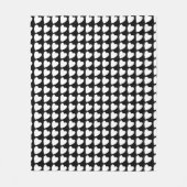 Modern zwart-wit hartpatroon fleece deken (Voorkant)