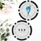 Modern Zwart Wit Hawaïaans Drink Voucher Bruiloft Poker Chips