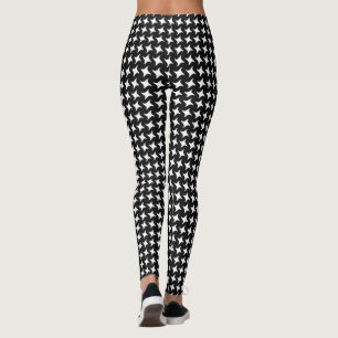 Modern zwart & wit honden tandenpatroon leggings