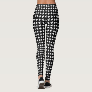 Modern zwart-wit honden Tandpatroon Leggings